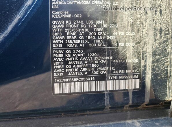 1V27NPE89PC056016 2023 VOLKSWAGEN ID.4 Blue Vista del compartimento del motor