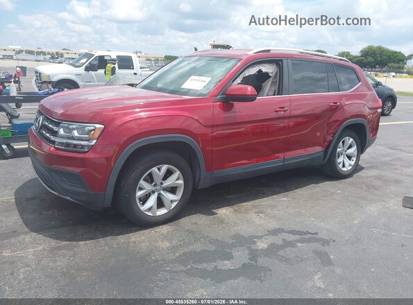 1V2AP2CA2JC536706 2018 VOLKSWAGEN ATLAS Red Առջևի ձախ երեք քառորդ տեսարան