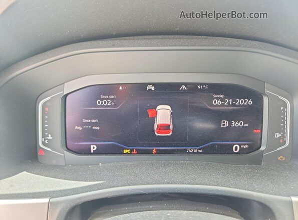 1V2BR2CA2MC529029 2021 VOLKSWAGEN ATLAS Black Սարքավորումների վահանակի տեսք