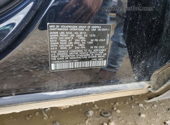 1V2DE2CA2RC211097 2024 VOLKSWAGEN ATLAS Black VIN კოდის სტიკერის ხედი