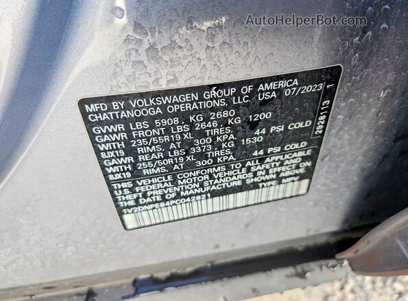 1V2DNPE84PC042821 2023 VOLKSWAGEN ID.4 Silver Vista de la etiqueta del VIN
