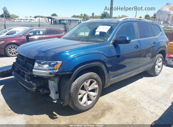 1V2DP2CA7KC573796 2019 VOLKSWAGEN ATLAS Blue Vista tres cuartos delantera izquierda