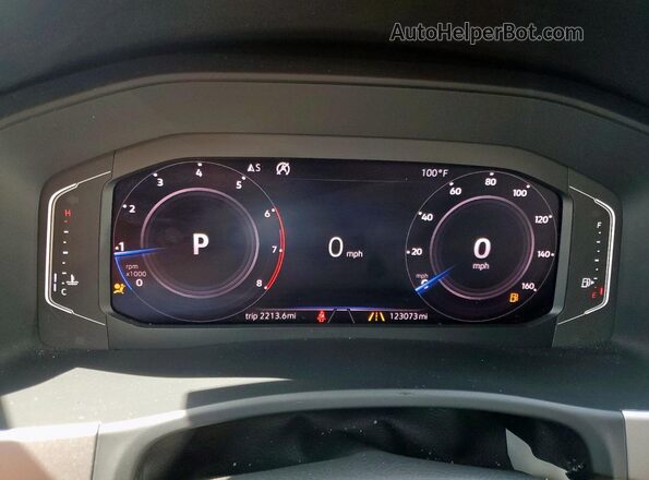 1V2ER2CA2KC576586 2019 VOLKSWAGEN ATLAS White Instrument cluster view