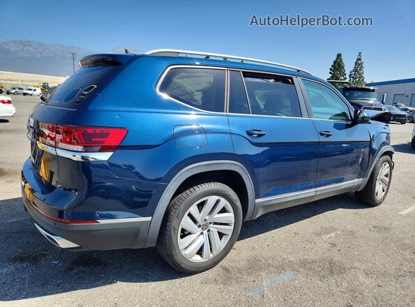 1V2ER2CA9MC516968 2021 VOLKSWAGEN ATLAS Blue Задня права чверть