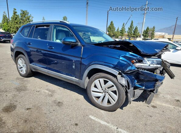 1V2ER2CA9MC516968 2021 VOLKSWAGEN ATLAS Blue Передня права чверть