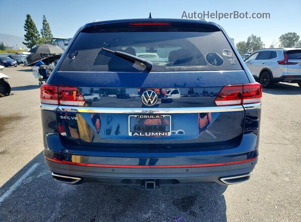 1V2ER2CA9MC516968 2021 VOLKSWAGEN ATLAS Blue Вид ззаду