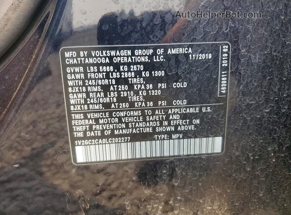 1V2GC2CA0LC202277 2020 VOLKSWAGEN ATLAS Black Панорамний вид салону 360°