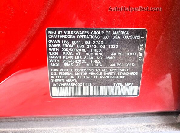 1V2GNPE88PC001413 2023 VOLKSWAGEN ID.4 Red Widok komory silnika