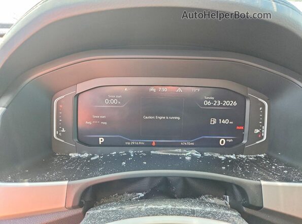 1V2HC2CA0PC225410 2023 VOLKSWAGEN ATLAS White ხელსაწყოთა პანელის ხედი