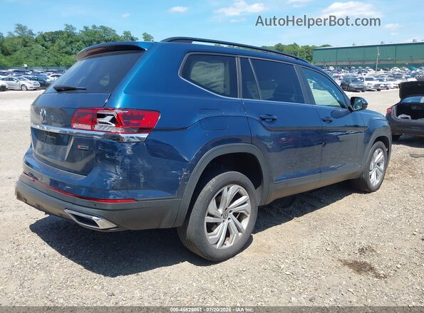 1V2HR2CA1MC587661 2021 VOLKSWAGEN ATLAS Синий Задняя правая четверть