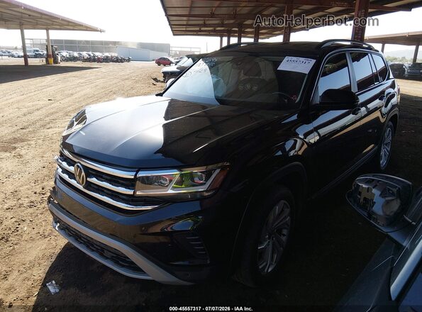 1V2HR2CA6MC526256 2021 VOLKSWAGEN ATLAS Black Vista tres cuartos delantera izquierda