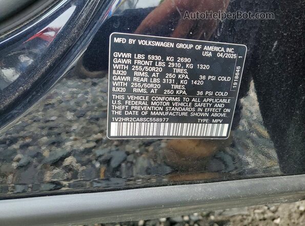 1V2HR2CA8SC558977 2025 VOLKSWAGEN ATLAS Black VIN կոդի պիտակի տեսք