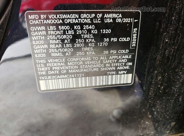 1V2JE2CA8MC241121 2021 VOLKSWAGEN ATLAS Black Vista de la etiqueta del VIN