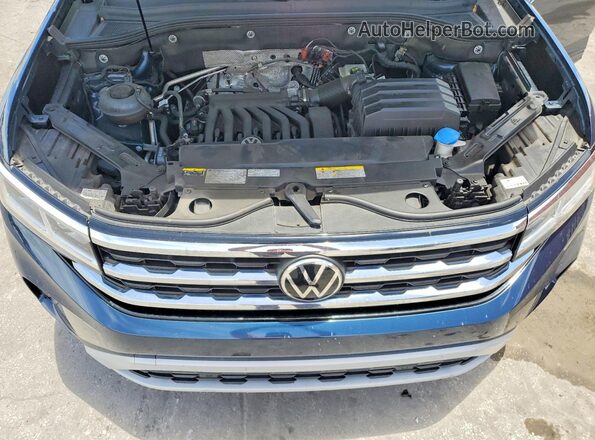 1V2JE2CA9MC241385 2021 VOLKSWAGEN ATLAS Blue Widok komory silnika