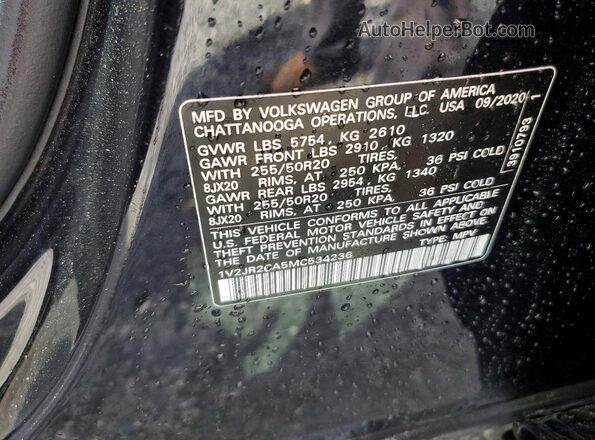 1V2JR2CA5MC534236 2021 VOLKSWAGEN ATLAS Black Вид наклейки з VIN-кодом