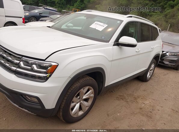 1V2KR2CA2JC585709 2018 VOLKSWAGEN ATLAS White წინა მარცხენა ხედი სამი მეოთხედიდან
