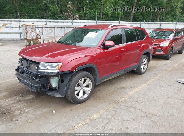 1V2LR2CA4JC544261 2018 VOLKSWAGEN ATLAS Red Vista tres cuartos delantera izquierda