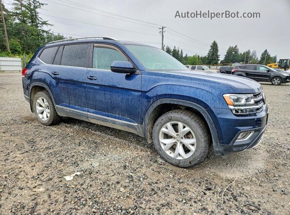 1V2MR2CA9JC528092 2018 VOLKSWAGEN ATLAS Blue Передня права чверть