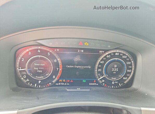 1V2NR2CA1KC532871 2019 VOLKSWAGEN ATLAS Gray ხელსაწყოთა პანელის ხედი