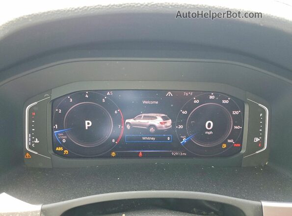 1V2RR2CA2KC564424 2019 VOLKSWAGEN ATLAS White Vista del cuadro de instrumentos