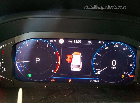 1V2TP2CA2MC576913 2021 VOLKSWAGEN ATLAS Gray ხელსაწყოთა პანელის ხედი