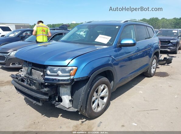 1V2UR2CAXKC558333 2019 VOLKSWAGEN ATLAS Blue Передня ліва чверть