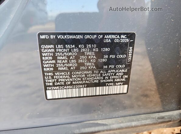 1V2WE2CA9SC220927 2025 VOLKSWAGEN ATLAS Gray Widok komory silnika