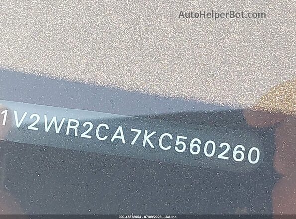 1V2WR2CA7KC560260 2019 VOLKSWAGEN ATLAS White 