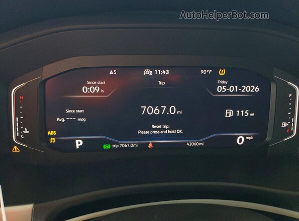 1V2WR2CA7PC544504 2023 VOLKSWAGEN ATLAS Gray Instrument cluster view