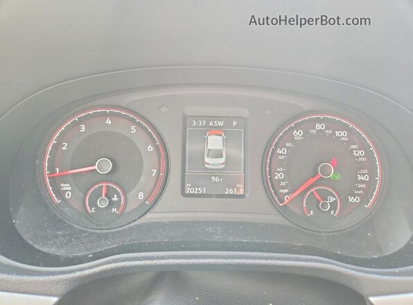 1VWAA7A34MC010048 2021 VOLKSWAGEN PASSAT White ხელსაწყოთა პანელის ხედი