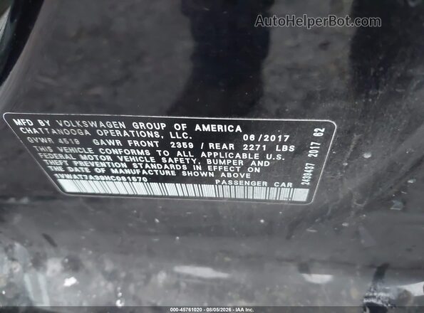 1VWAT7A39HC081570 2017 VOLKSWAGEN PASSAT Black Engine compartment view