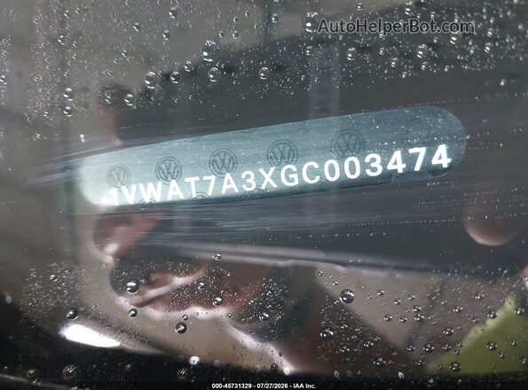 1VWAT7A3XGC003474 2016 VOLKSWAGEN PASSAT Gray Շարժիչի բաժամունքի տեսք