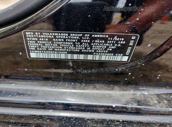 1VWBS7A36GC013295 2016 VOLKSWAGEN PASSAT Black Вид підкапотного простору