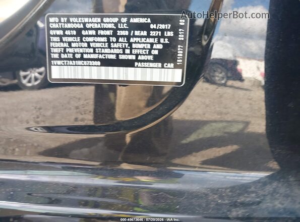 1VWCT7A31HC073309 2017 VOLKSWAGEN PASSAT Black Engine compartment view