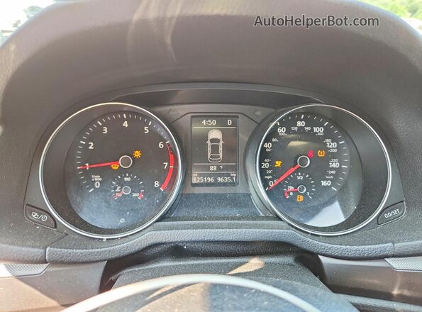 1VWDT7A36HC076856 2017 VOLKSWAGEN PASSAT White Instrument cluster view