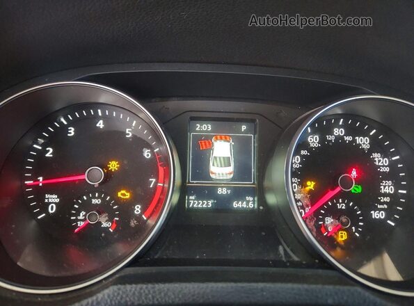1VWGT7A38HC077486 2017 VOLKSWAGEN PASSAT White ხელსაწყოთა პანელის ხედი