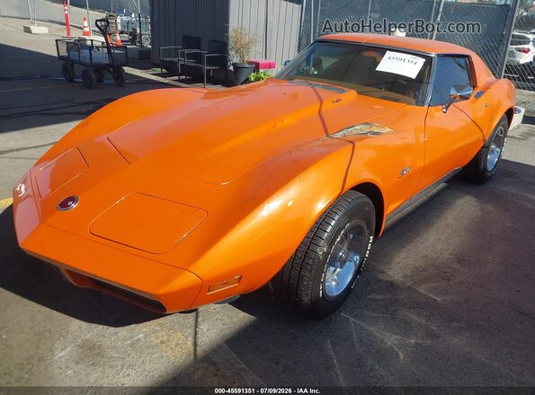 1Z37J3S400665     1973 CHEVROLET CORVETTE Orange Vista tres cuartos delantera izquierda