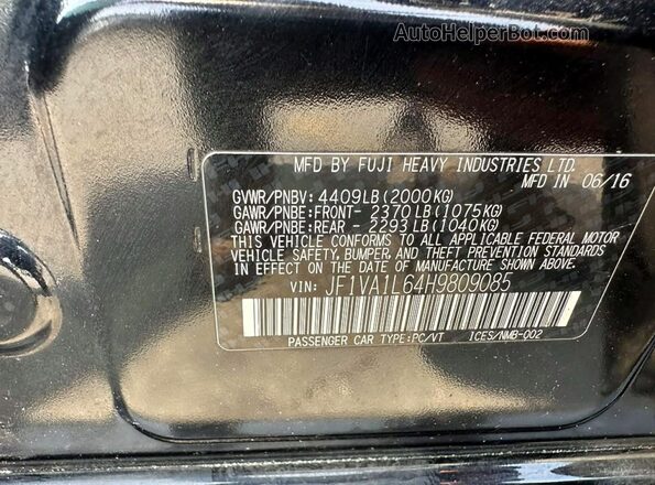 JF1VA1L64H9809085 2017 SUBARU WRX Black Vista interior trasera