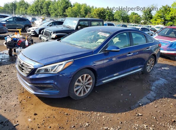 5NPE34AF7HH497781 2017 HYUNDAI SONATA Blue Задня ліва чверть