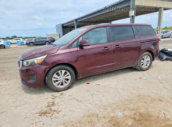 KNDMB5C16H6241163 2017 KIA SEDONA Maroon Rear left