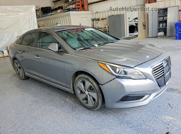 KMHE54L28HA059763 2017 HYUNDAI SONATA Gray Вид спереду