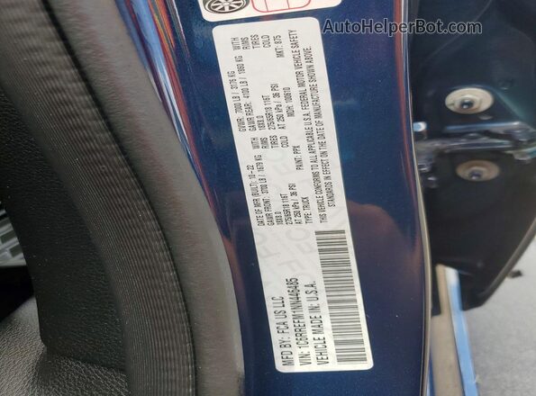 1C6RREFM1NN446485 2022 RAM 1500 Blue Widok naklejki z numerem VIN