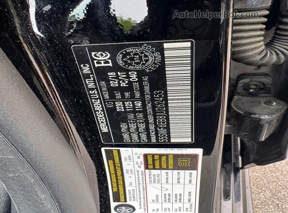 55SWF6EB8JU262453 2018 MERCEDES-BENZ C Black Սալոնի հետևի տեսք