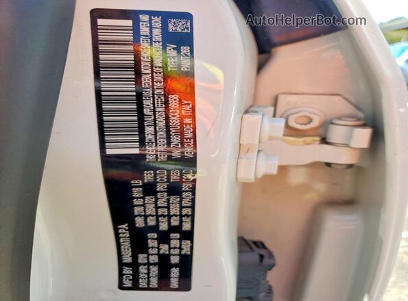 ZN661YUS8KX316658 2019 MASERATI LEVANTE White Вид наклейки з VIN-кодом