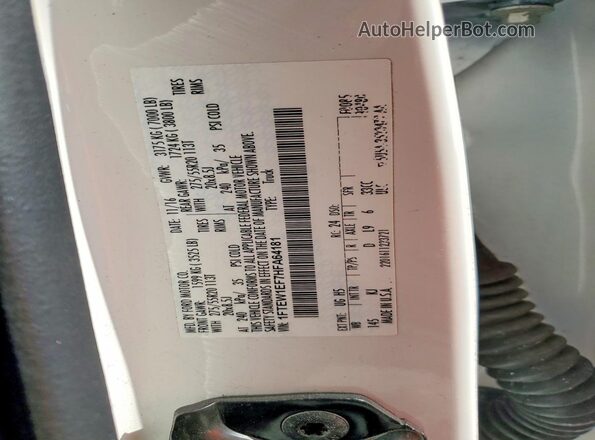 1FTEW1EF7HFA64181 2017 FORD F150 White Вид наклейки з VIN-кодом
