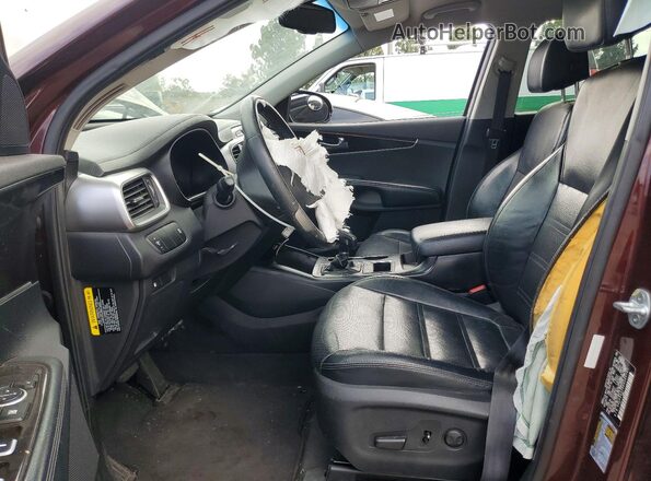 5XYPG4A38HG280797 2017 KIA SORENTO Burgundy Widok deski rozdzielczej
