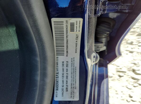ZAM57RSA9H1226650 2017 MASERATI GHIBLI Black Vista de la etiqueta del VIN