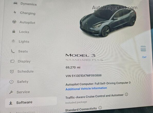 5YJ3E1EA7MF093886 2021 TESLA MODEL Gray Rear seats view