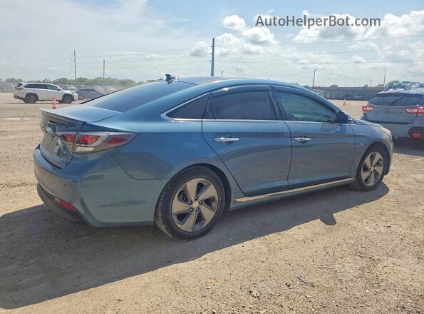 KMHE34L10GA018832 2016 HYUNDAI SONATA Blue Delantero derecho