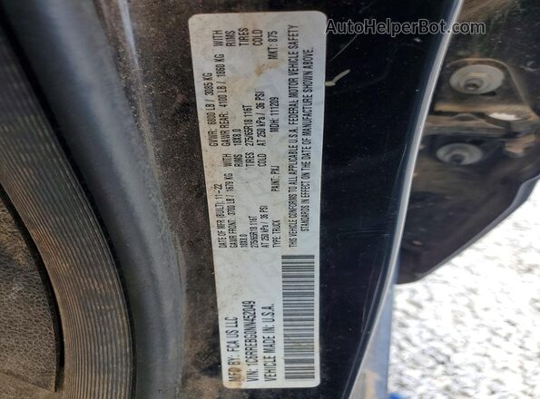 1C6RREBG0NN452049 2022 RAM 1500 Black VIN sticker view